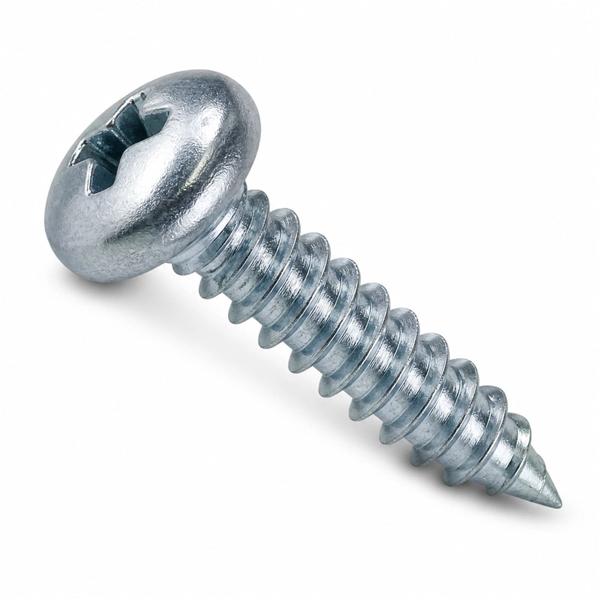 Pan head cross-recessed drilling screws with tapping thread