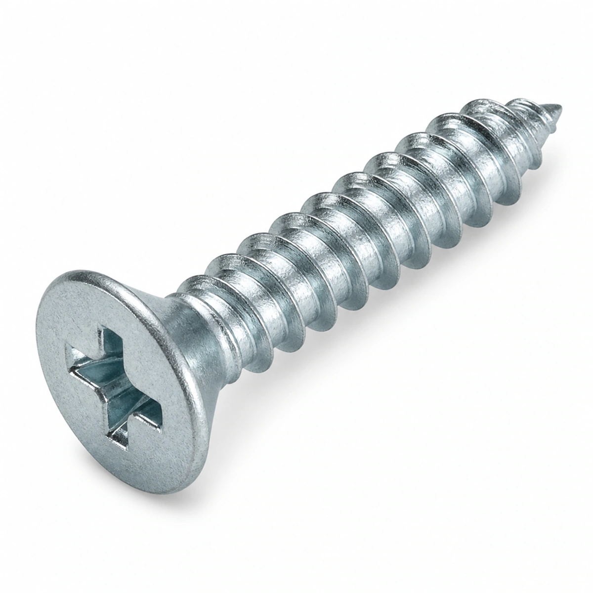 Countersunk head self-tapping screws with cross recess